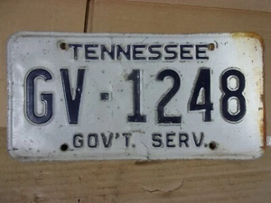 Vtg Tennessee Government Service License Plate Vehicle Truck Car Embossed Tag TN - Picture 1 of 2