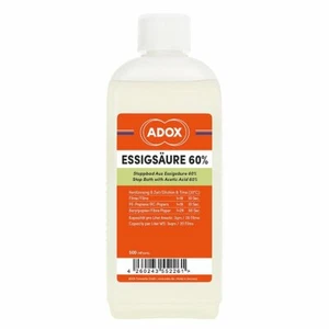 ADOX ACETIC ACID 60% 500ml PELICULA PAPEL BLANCO Y NEGRO B/W FILM PAPER STOP - Imagen 1 de 1