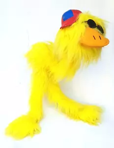 Marioneta de pájaro doozy de cuerda amarilla de colección grande se mueve y camina 1992 GAF - Imagen 1 de 7