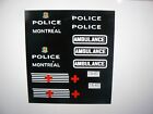 Montreal Canada Police Ambulance Decals,  Old School   1:64  two for one money