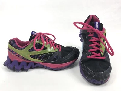 Reebok Zigtch Mujer Talla 6.5 Negro Púrpura Rosa Verde Trail Running Foto 1 de 4