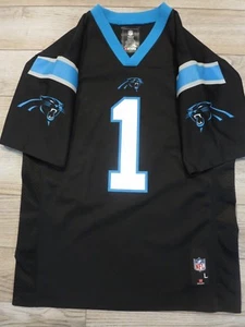 Cam Newton #1 Carolina Panthers NFL Black edition Jersey Youth Children LG 14-16 - Picture 1 of 3