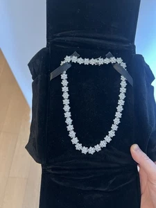 Dorsey Marguerite - Original Size Lab-Grown White sapphire Collar Necklace 16 In - Picture 1 of 8