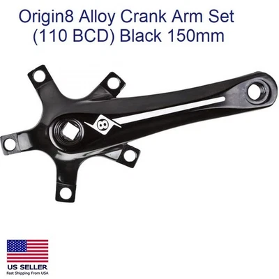 Origin8 Alloy Crank Arm Set (110 BCD), 150mm, Black - NEW - Image 1 of 2