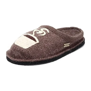HAFLINGER Coffee Unisex Wool Slippers, Earth - Picture 1 of 8