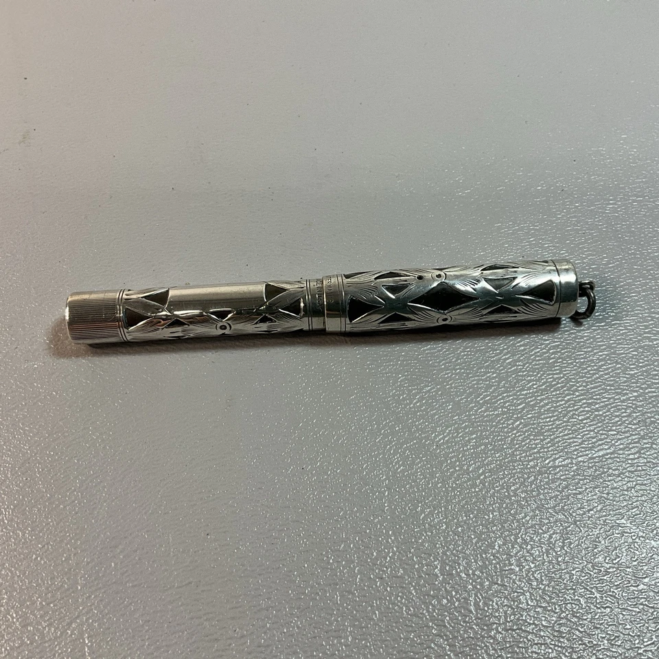 PLUMA ESTILOGRÁFICA WATERMAN'S IDEAL PLATA ESTERLINA 452 1/2 V 1915-1920. 3 3/4 pulgadas (S969 Foto 1 de 4