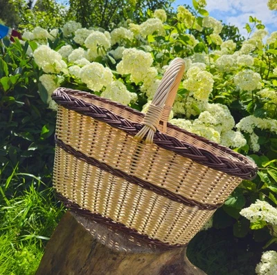 Large Rustic Decorative Wicker Basket – Handwoven Farmhouse Storage - Image 1 of 4
