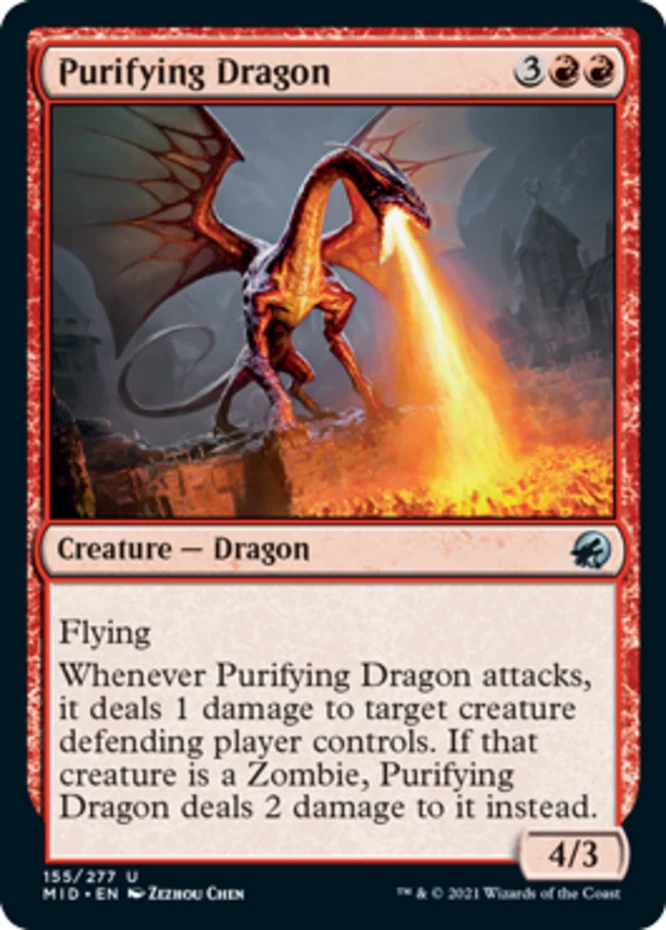 x1 Purifying Dragon - Innistrad: Midnight Hunt - NM - MTG - Image 1 of 1