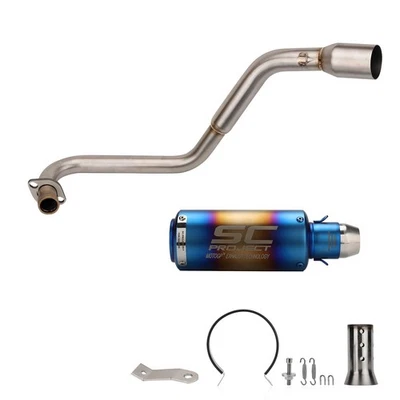 Low Mount Exhaust System Blue Muffler Pipe For Honda Grom 125 MSX 125 2013-2025 Foto 1 de 4