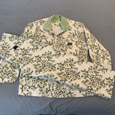 HUF Floral Chore Coat Jacket & Pants Set Mens XL/38 White Grafton Boyd Pant - Image 1 of 4