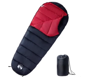 Camouflage Mummy Sleeping Bag - Camping 3 Seasons Red and Black 215 X 85cm - Picture 1 of 6