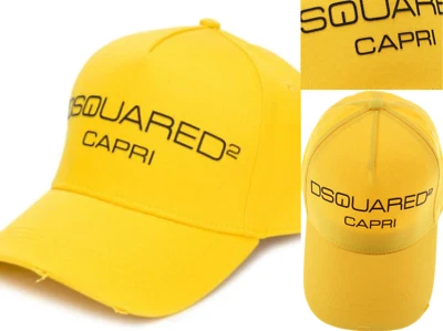 Dsquared2 Iconic Capri Italy Amarillo Gorra de Béisbol Basebalkappe Sombrero - Imagen 1 de 4