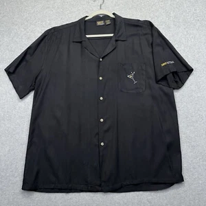 SKYY Vodka Shirt Mens XL Black Embroidered Camp Hawaiian Button Up Short Sleeve - Picture 1 of 8