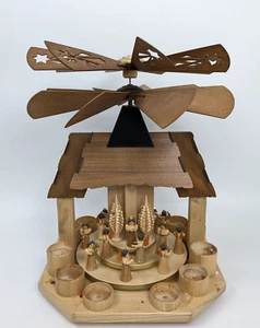 KUHNERT Erzgebirge Weihnachtspyramide Kerzenpyramide Engel Holzkunst Handarbeit - Bild 1 von 16