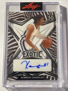KENNEDY CHANDLER Raptors 2022-23 Foglia Esotica Trasparente Zebra AUTO XRC Proof 1/1 - Foto 1 di 2