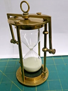 Brass 360 Rotating Sand HOUR GLASS 30 MIN. HANGABLE - Picture 1 of 3