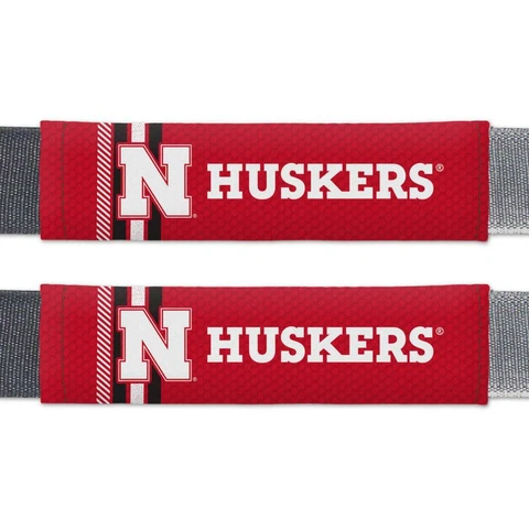 Nebraska Cornhuskers Rally Design Seat Belt Pads 2 Pack [NEW] Seatbelt Shoulder Cover