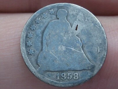 1858 O Seated Liberty Half Dime- New Orleans, About Good Details - Image 1 of 3