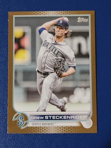 2022 Topps Update Drew Steckenrider /2022 Seattle Mariners #US205 Gold foil
