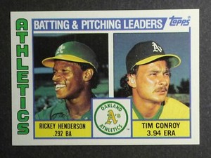1984 Topps Batting & Pitching Leaders # 156 Athletics NM/MT OR BETTER 003