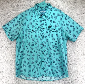 Dixxon Flannel Co. Day Drinker Limited Edition Short Sleeve Blue Shirt Men's 2XL - Picture 1 of 8