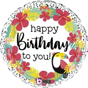 Feliz Cumpleaños Verano Tucán 18 Pulgadas Lámina Globo Fiesta Decoración - Imagen 1 de 1