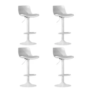 4x Artiss Bar Stools Kitchen Swivel Gas Lift Stool Leather Dining Chairs White - Picture 1 of 7