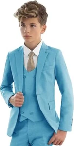 Suit for Boys Wedding Tuxedo Slim Fit 3Pcs Kids Formal Tuxedo Suit Child Blazer - Picture 1 of 39