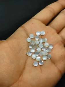 White Moonstone 6x6mm Cushion Checker Cut – Briolette Faceted Gem - Picture 1 of 3