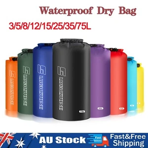3/5/8/12/15/25/35/75L Waterproof Bag Dry Sack Fishing Camping Canoeing Outdoor - Picture 1 of 23