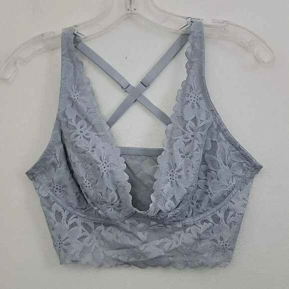 Sujetador Bralette de Encaje Gris No Boundaries L Foto 1 de 4