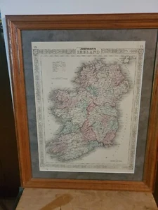 1863 FRAMED Ireland Pre-Partition Cram's Unrivaled Family Atlas of the World - Picture 1 of 4