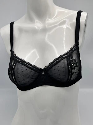 Valery Babydoll Women's Sexy Lace Lingerie Black Bra Made in Italy - Image 1 of 4