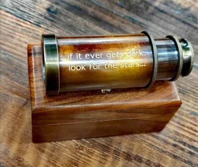 Personalized Brass Telescope with wooden Box Gift for Kids Nautical item  - Image 1 of 4