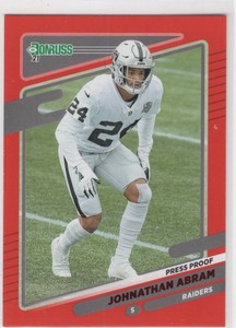 2021 Panini Donruss Johnathan Abram Red Press Proof