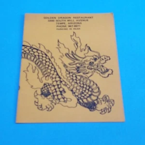 Golden Dragon comida china restaurante menú años 60 Tempe AZ - Imagen 1 de 4