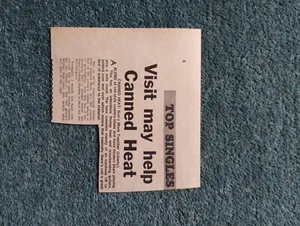 Sk11 Ephemera 1970 Article Canned Heat Let's Work Together - Picture 1 of 1