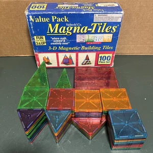 Valtech Magna-Tiles 91 Piece Magnetic Construction Set 3D Building Tiles - Picture 1 of 2