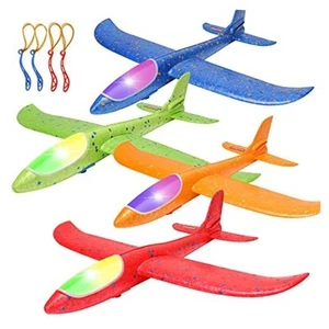 4 Pack LED Foam Airplane,17.5" Large Throwing Foam Plane, 2 Flight Mode - Picture 1 of 7