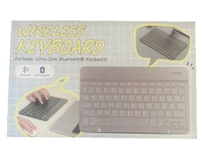 Wireless Keyboard Portable Ultra-Slim Bluetooth Rechargeable New - Picture 1 of 2