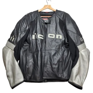 Leder ICON Overlord gefüttert und Armor Motorradjacke Größe 3XL - Bild 1 von 9