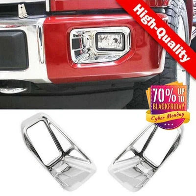 Pair Chrome Front Fog Lamp Light Trim Cover For Ford F150 F-150 2015-2020 XLT HM Foto 1 de 4