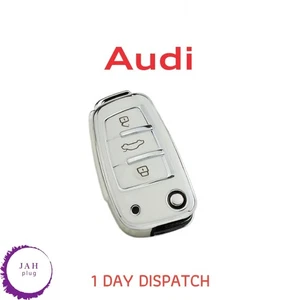 REMOTE FLIP KEY COVER CASE WHITE FOB PROTECTOR FOR AUDI A1 A3 A4 A6 TT Q3 Q7 - Picture 1 of 14