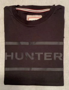 Hunter Boots Navy T-Shirt mit abgeschirmtem Logo Neu mit Etikett Herren XL - Bild 1 von 9