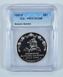 1997-P Botanic Garden Commemorative Silver Dollar PR70 DCAM ICG *9238 - Picture 1 of 5