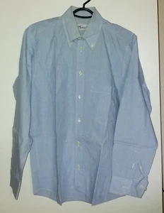 FERRO camicia azzurra maniche lunghe uomo taglia S tasca 100% cotone blu no stir - Foto 1 di 19