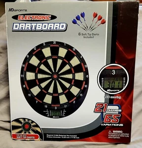 New Electronic Dart Board. MD Sports. Includes 6 soft tipped darts. 21 Games. - Picture 1 of 4
