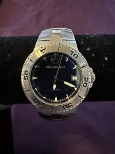 Mercedes-Benz 20 ATM 715 Wristwatch Stainless Blue Face Screw Back 6" - Picture 1 of 24