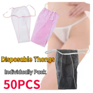 50x Desechables Dama Tanga Bikini Pany Ropa Interior Spa Envolturas Paquete Individual Sexy - Imagen 1 de 15