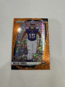 2024 Prizm Dallas Turner Orange Disco Rookie RC #324 Vikings - Picture 1 of 2